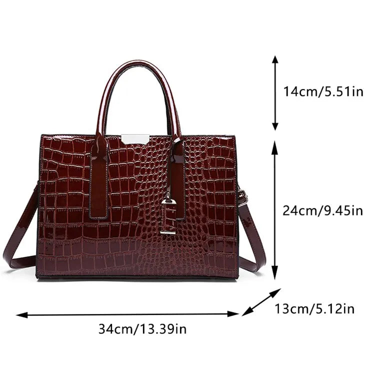 Crocodile Print Women Handbags Purse Tote