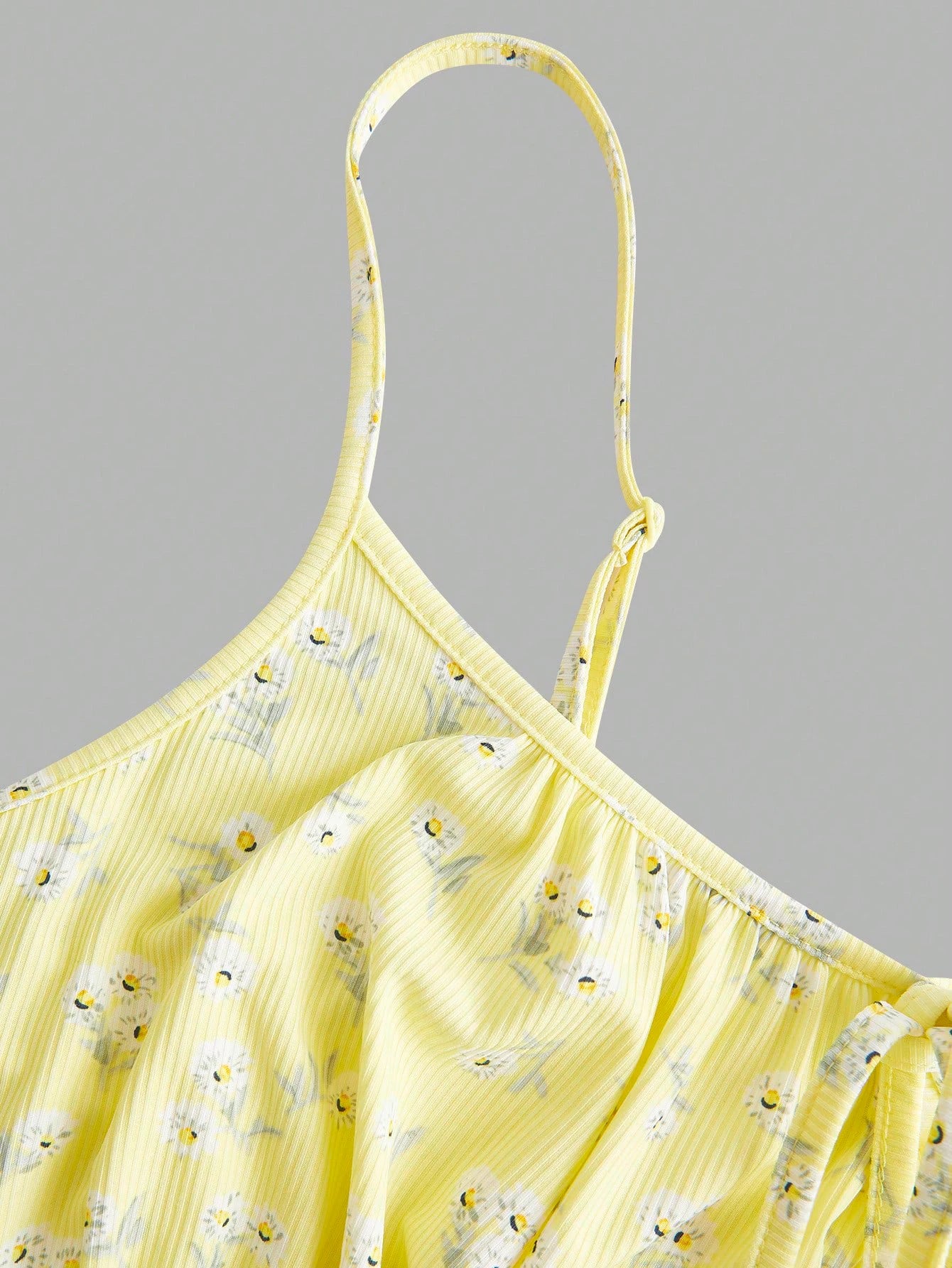 floral elegant thin strap camisole dress