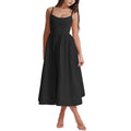 Womens Midi Dress Spaghetti Strap