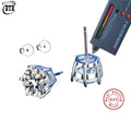 925 Sterling Silver GRA Certified 0.5-3CT Moissanite D Color Six-jaw Stud Earrings