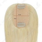 Topper Human Hair Clips for Thin Hair 5x9cm Base