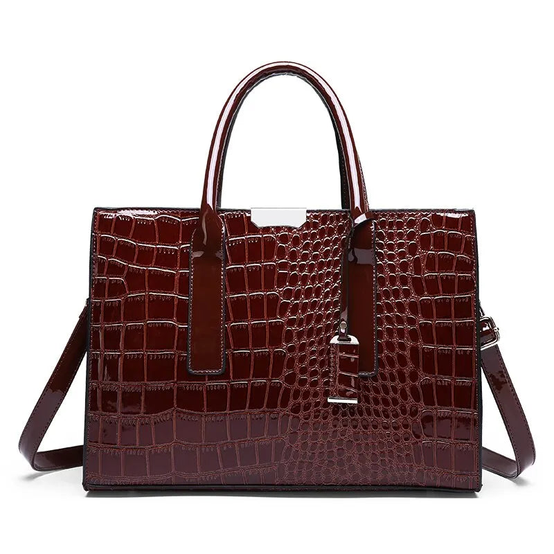 Crocodile Print Women Handbags Purse Tote