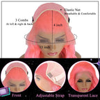 Pink Lace Front Wigs Human Hair Straight 13x6 
HD Pink Lace Front Wig Human Hair Pre Plucked with Natural Hairline Colored