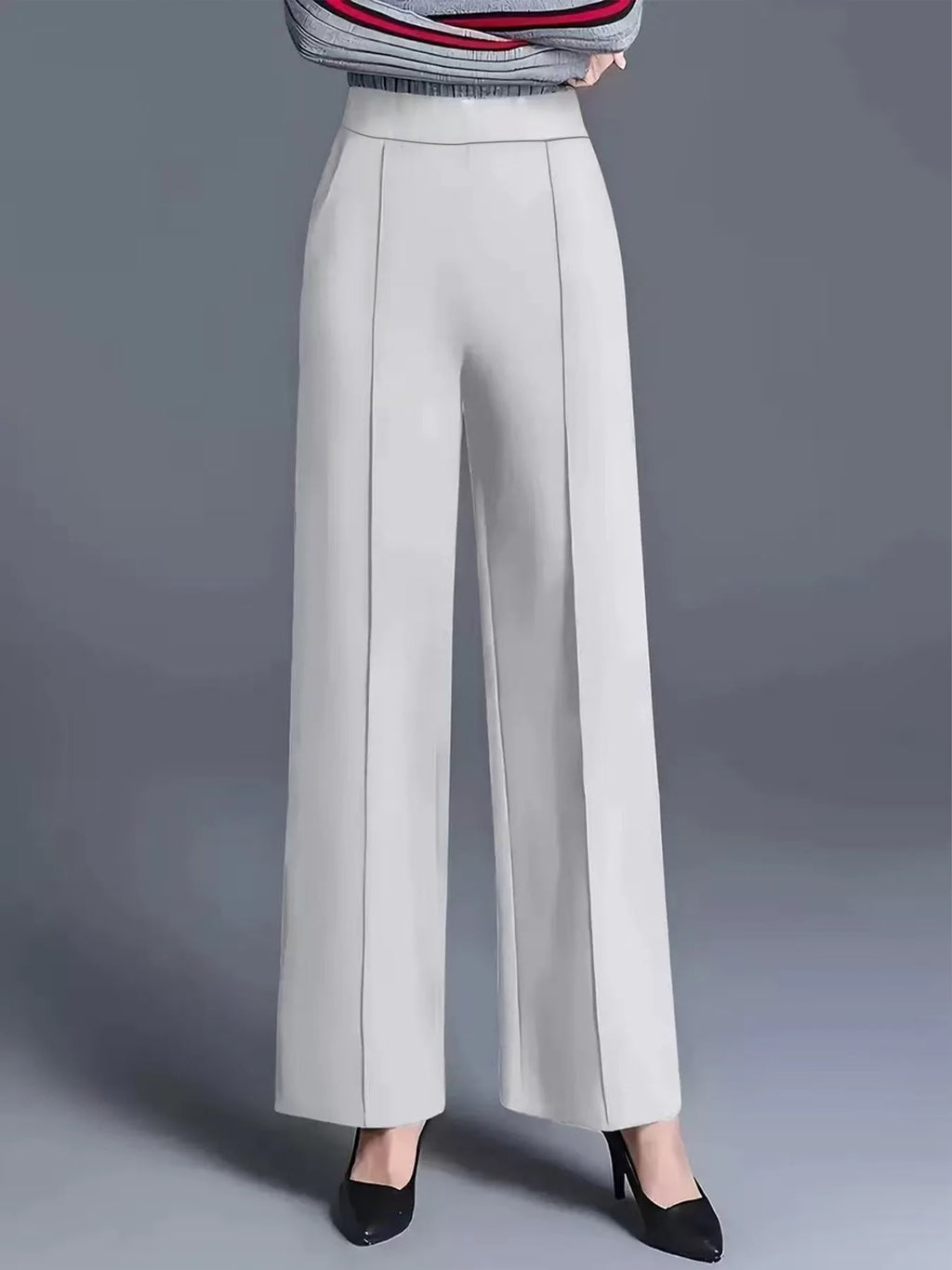 Slimming Casual Pants Elastic Waist Comfortabe Pocket Design