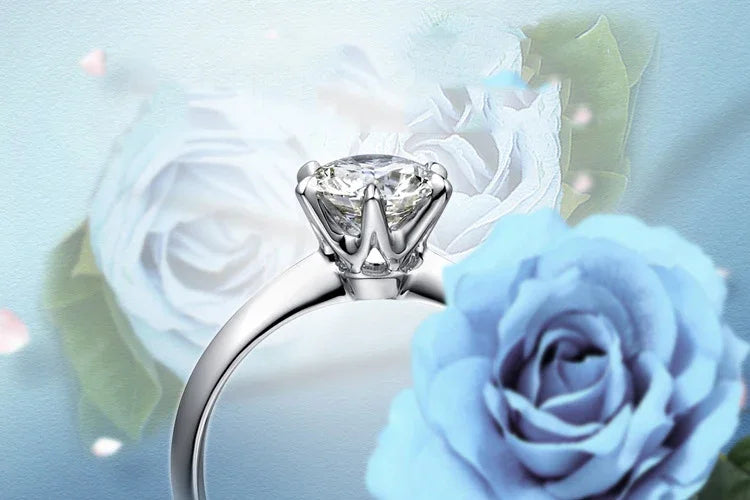 925 Sterling Silver 1-3 Ct Real Moissanite Rings Wholesale