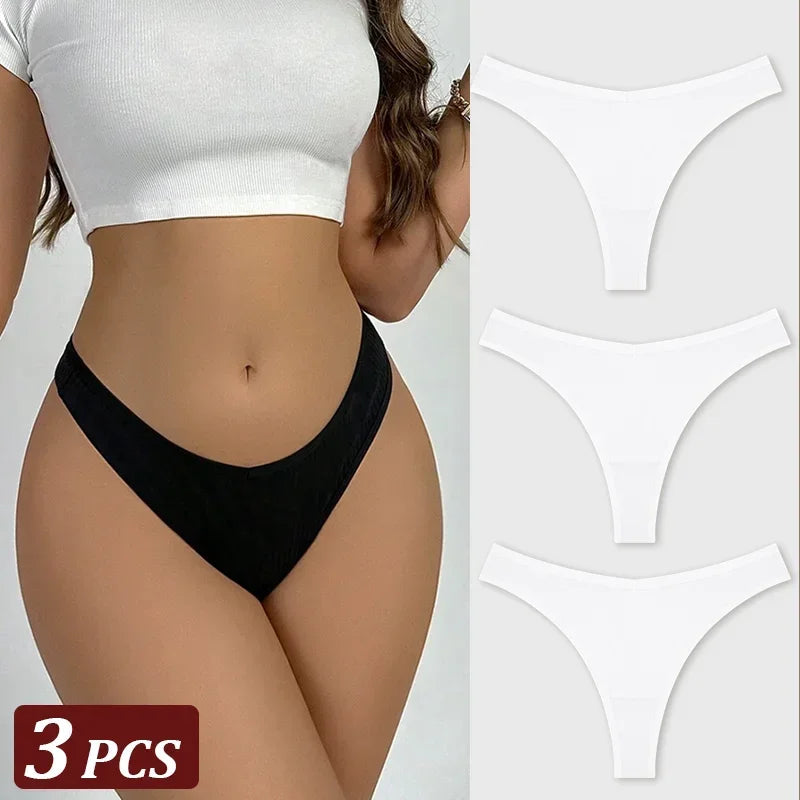 3Pcs/Set Seamless Thong Cotton Panties