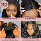 13x6 Glueless HD Lace Front Wig Body Wave Brazilian Human Hair
 Pre Cut Lace Short Bob Pre Plucked For Black Women Ready To Wear