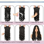 Long Wave Hair Topper for Women 22Inch Long Curly Hairpiece With Side Bangs 360° 
3D Toppers For Thinning Hair