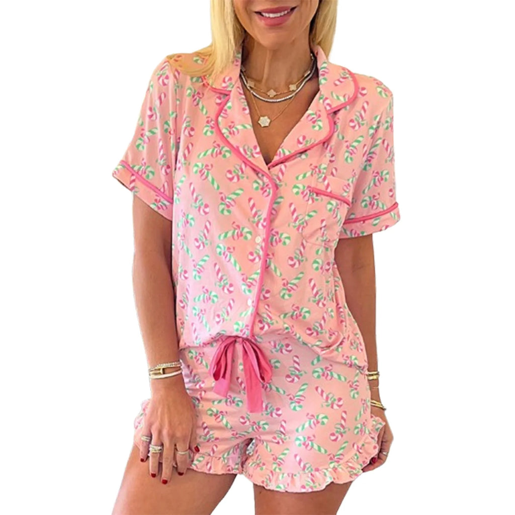 Womens Summer Pajamas  Elastic Waisted Shorts