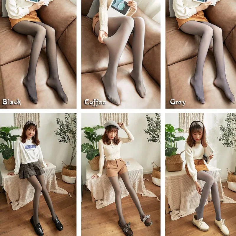 Winter Women Seamless Translucent Velvet Leggings  Pantyhose