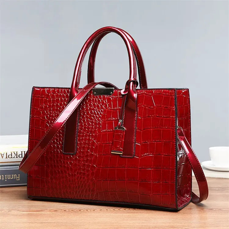 Crocodile Print Women Handbags Purse Tote