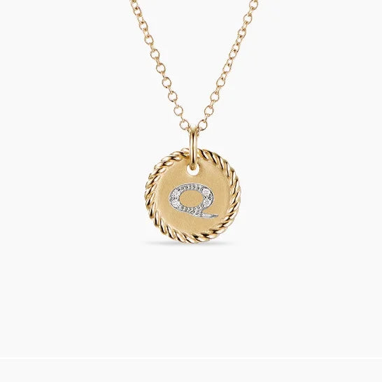 DY Simple Gold Color Letter Pendant Necklace