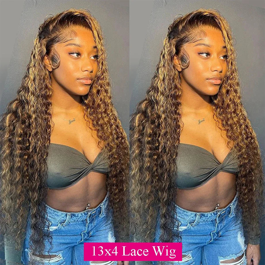 Highlight Wig Human Hair Ombre HD Lace Wig 
13x6 Human Hair Deep Wave Frontal Wig Brazilian
 13x4 Water Wave Curly Wigs For Women