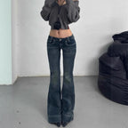 Low-Waist Bell Bottom Denim Jeans Women