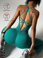 Women's Black Compression Jumpsuit