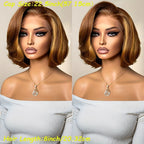 Straight Ombre Lace Front Wig Human Hair 18inch 
4/27 Highlight Wig Human Hair Pre-plucked, 
13x4 Straight Honey Blonde Mix Brown