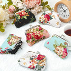 5 Pcs Rose Mini Coin Purses, Canvas Fabric
