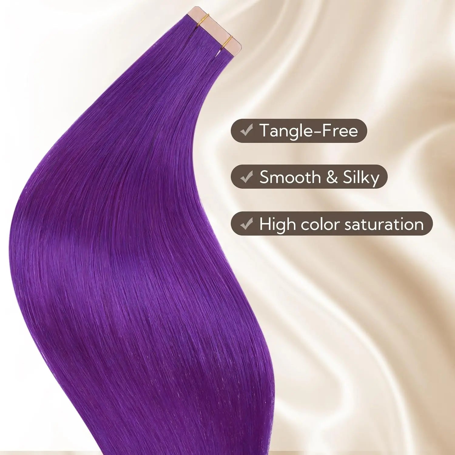 Seamless Invisible Tape in Red Hair Extensions for Women 24 inch Straight 
Colored Soft Synthetic Hair for Party Halloween Use