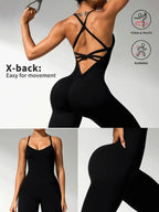 Women's Black Compression Jumpsuit