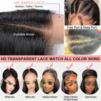 Human Hair Brazilian 4x4 Glueless Put on and go Wig
 36 38 40 Inch 13x4 13x6 HD Transparent Bone Straight Lace Frontal