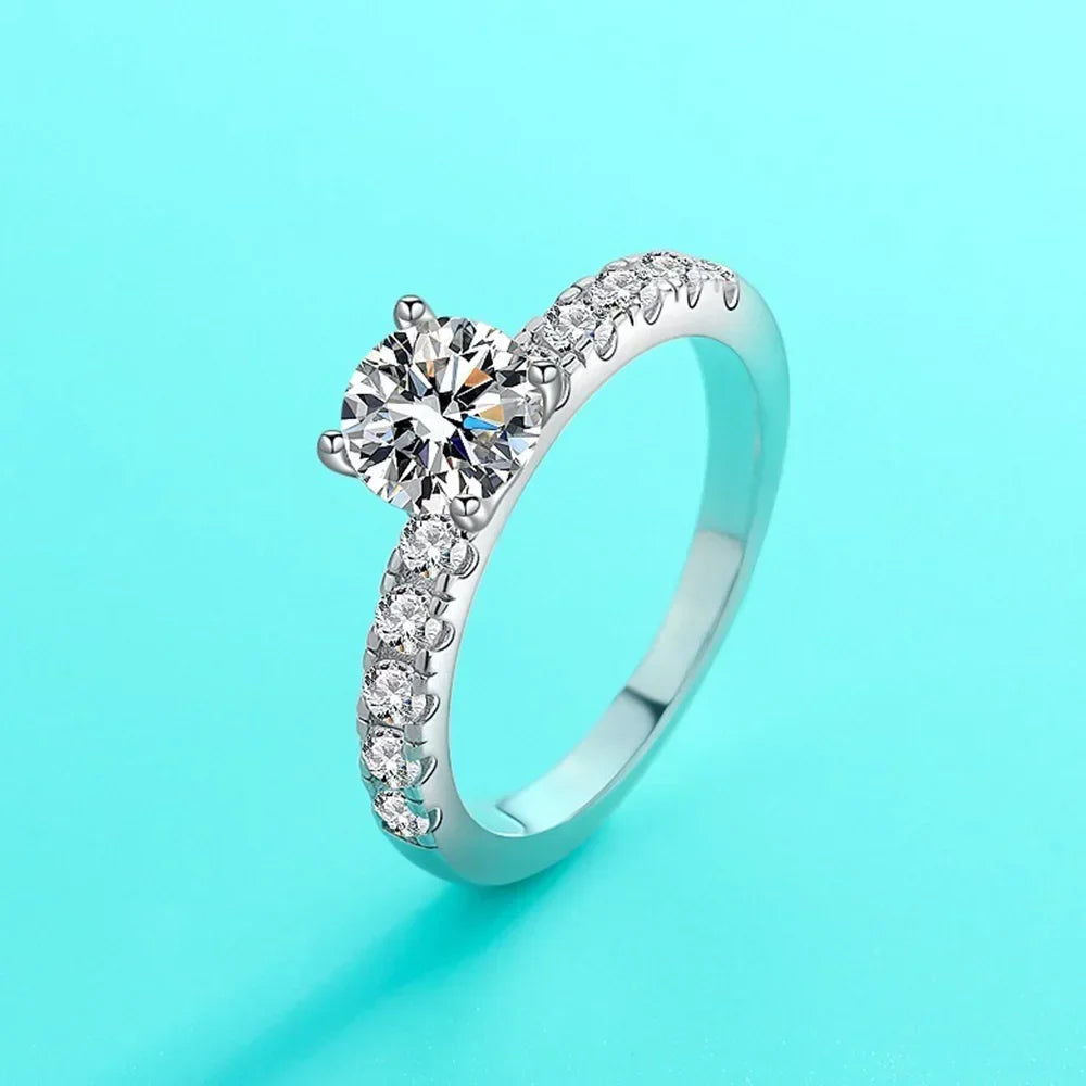 D Color 1-3 Carat Moissanite Four Claw Jewelry