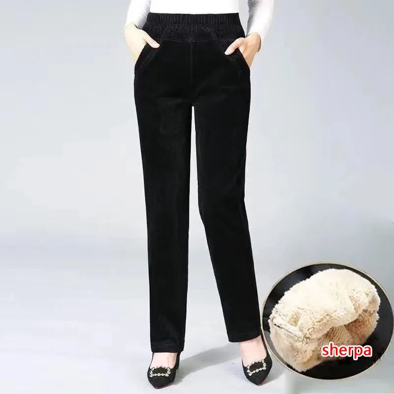 Thick Fleece  Women's Corduroy Warm pants