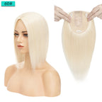 10x12cm Women Human Hair Toppers Silk Base Straight
 4 Clips In Hair Piece Brown Blonde