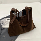 Women Suede Tote Bag Magnetic Closure