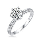 1ct 2ct 3ct Moissanite Ring 925 Sterling Silver 18K Gold Plated
