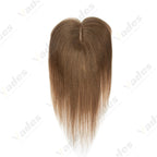 Human Hair Topper with Bangs Hand-Tied Thin 
5 * 9cm Base Light Weight Clip