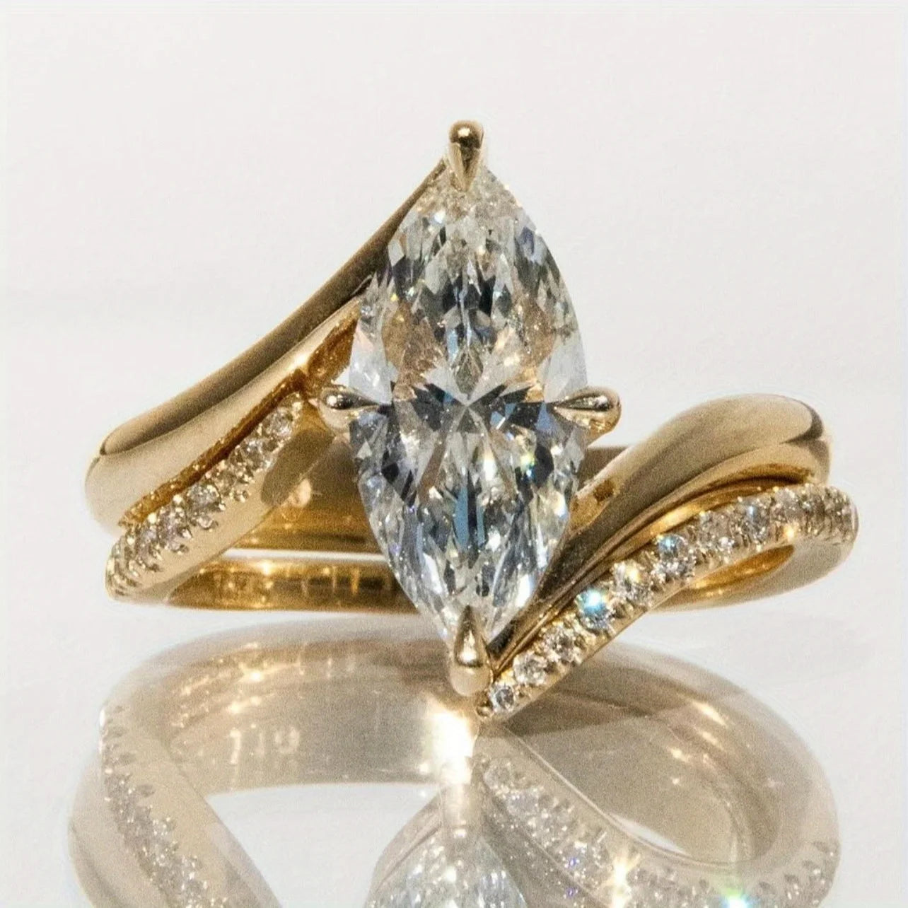 2PC 3CT Marquise Moissanite Bridal Wedding Set, S925 Sterling  silver