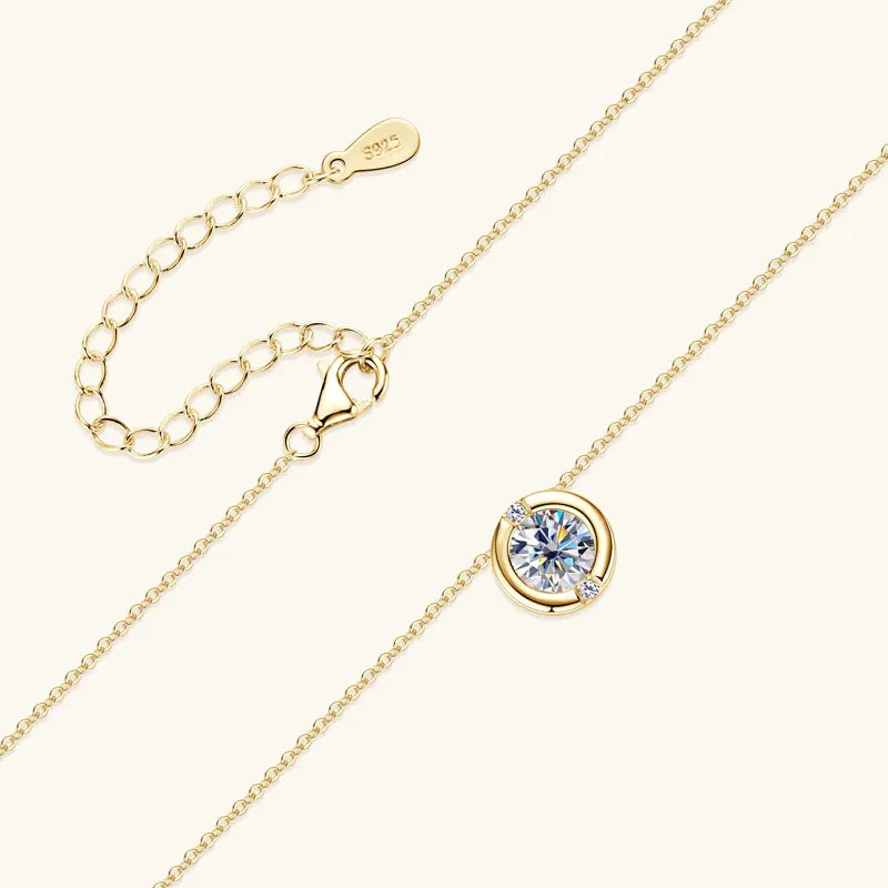 6.5mm Moissanite Bubble Pendant Necklace 925 Sterling Silver