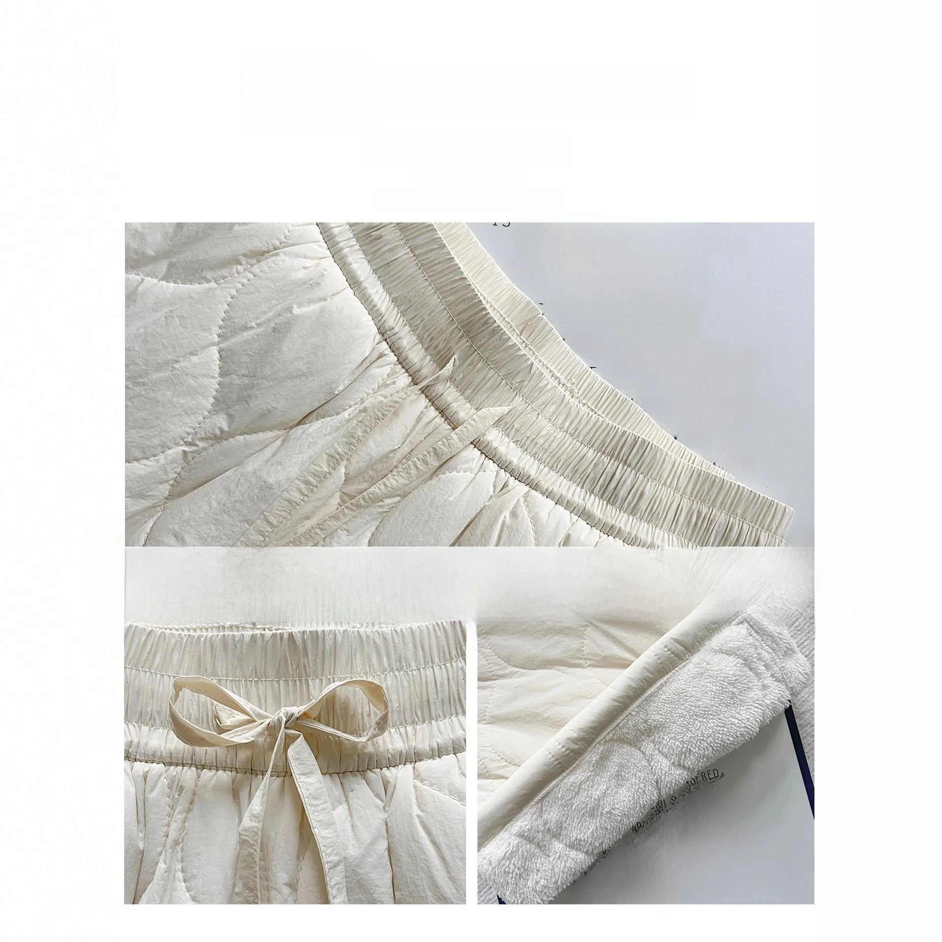 Blue Velvet Fleece Lined Casual Wide Leg Pants Women's