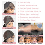 13x6 Glueless HD Lace Front Wig Body Wave Brazilian Human Hair
 Pre Cut Lace Short Bob Pre Plucked For Black Women Ready To Wear