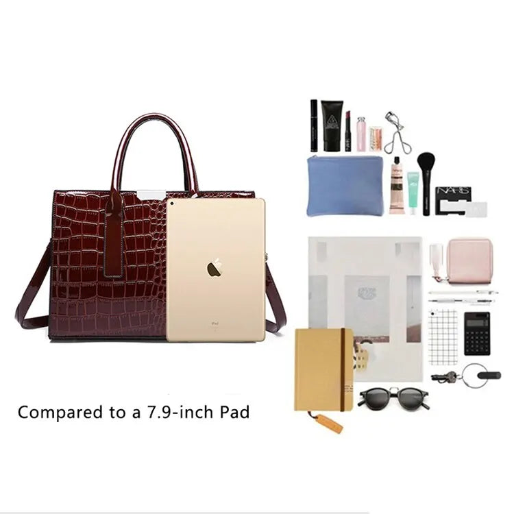 Crocodile Print Women Handbags Purse Tote