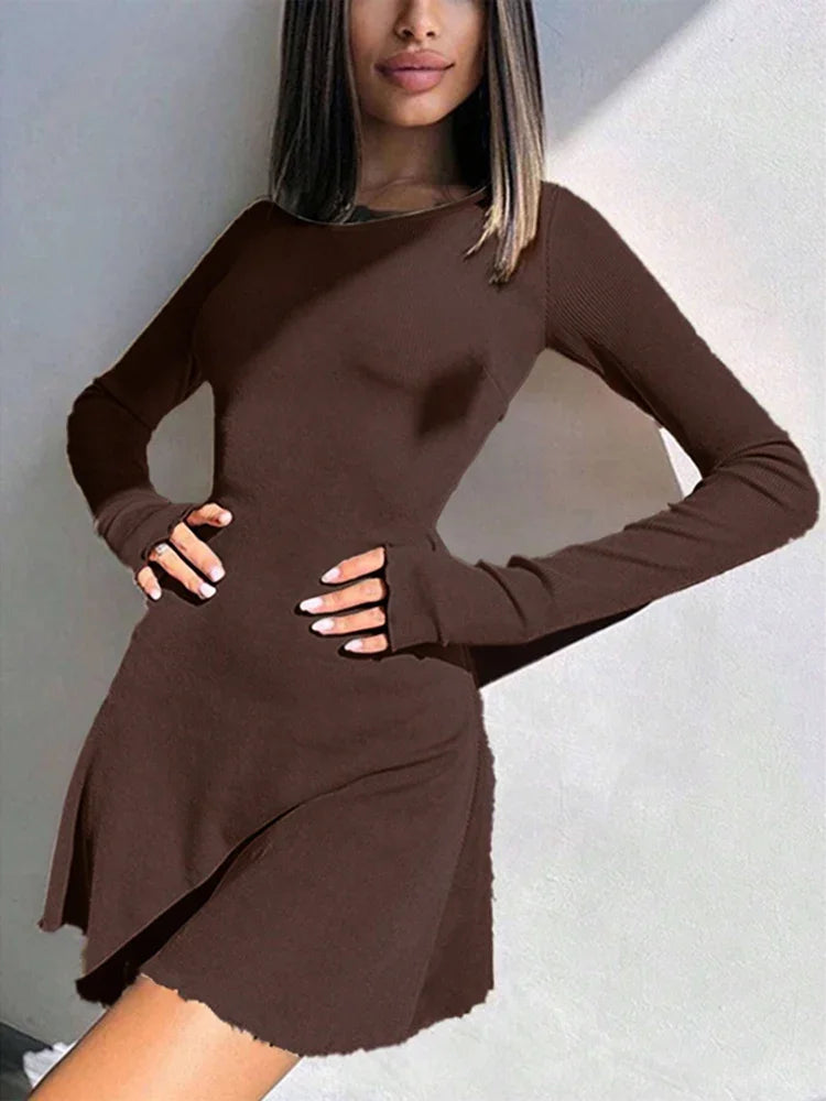 Women's Long Sleeve Mini Bodycon Dress