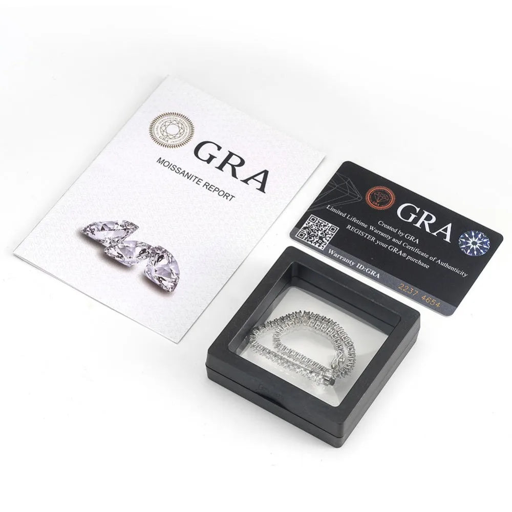 925 Sterling Silver 3mm 4mm 5mm Moissanite Diamond Necklace