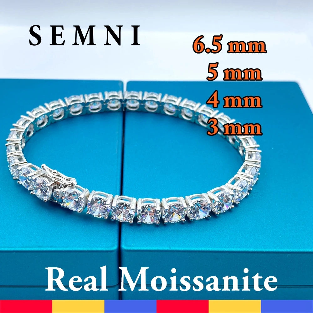 3mm 4mm 5mm 6.5mm Moissanite Diamond Tennis Bracelet