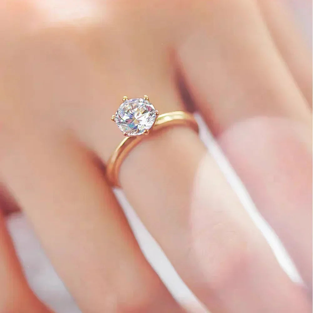 Moissanite D Color 1-3ct Gold Engagement Rings Wedding Jewelry