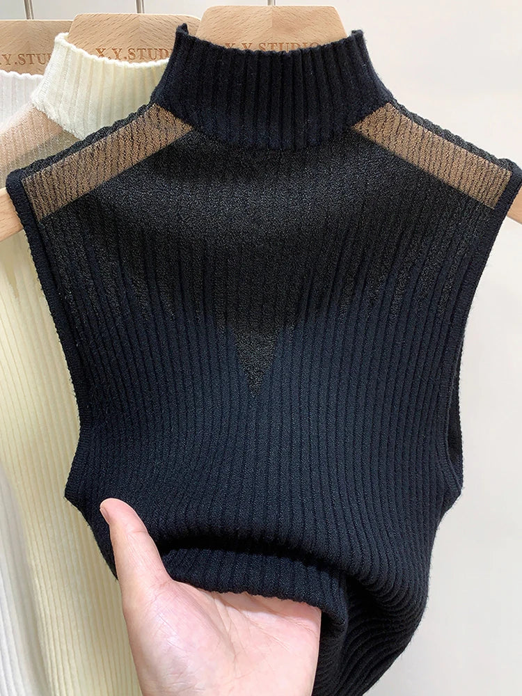 Mesh Knitted Tank Top Sweater Chic  Tube Top