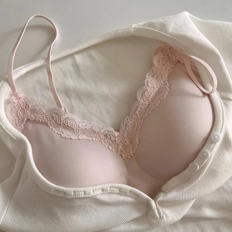 Seamless Lace Thin Small Bust  Bra