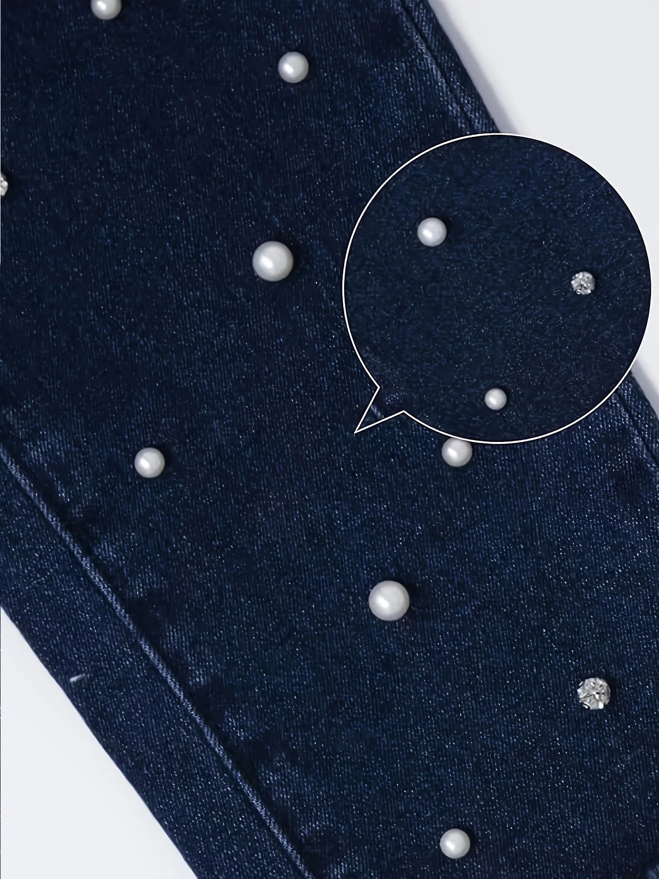 sequin diamond embroidered deep blue denim, skinny jeans