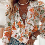 Summer Blouses For Women  Ruffle  Long Sleeve Loose