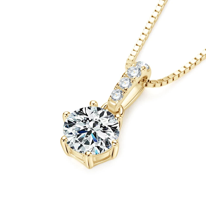 1CT 2CT Moissanite Diamond Pendant Necklace