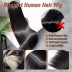 Human Hair Brazilian 4x4 Glueless Put on and go Wig
 36 38 40 Inch 13x4 13x6 HD Transparent Bone Straight Lace Frontal
