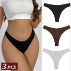 3Pcs/Set Seamless Thong Cotton Panties