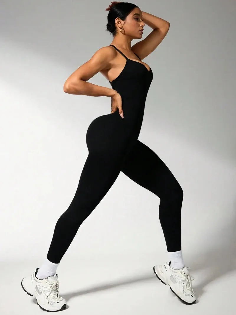 Women's Black Compression Jumpsuit