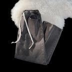 Fleece Lined Thickened Jeans Elastic Waist