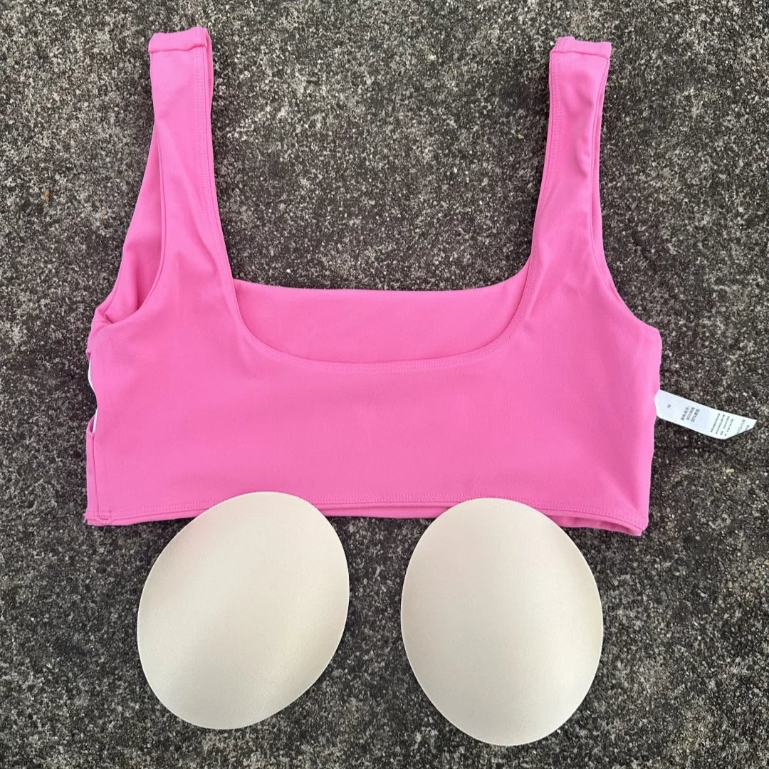 Solid Color Hollow back shoulder strap Underwear Women  Fitness sport Bra Top