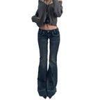 Low-Waist Bell Bottom Denim Jeans Women